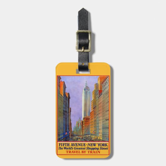 ニューヨークのヴィンテージ旅行カスタムな荷物のラベル ラゲッジタグ (正面縦)