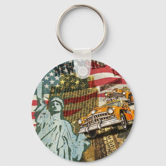 ニューヨークのヴィンテージ旅行ポスター。 キーホルダー (正面)