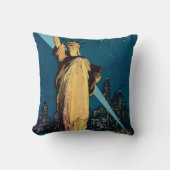 ニューヨークのヴィンテージ旅行ポスター クッション (正面)