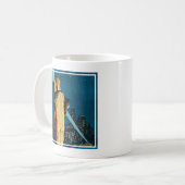 ニューヨークのヴィンテージ旅行ポスター コーヒーマグカップ (正面左)