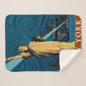 ニューヨークのヴィンテージ旅行ポスター シェルパブランケット (正面(横))