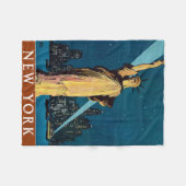 ニューヨークのヴィンテージ旅行ポスター フリースブランケット (正面(横))