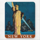 ニューヨークのヴィンテージ旅行ポスター マウスパッド (正面)