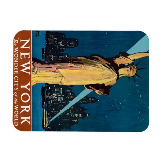 ニューヨークのヴィンテージ旅行ポスター マグネット (横)