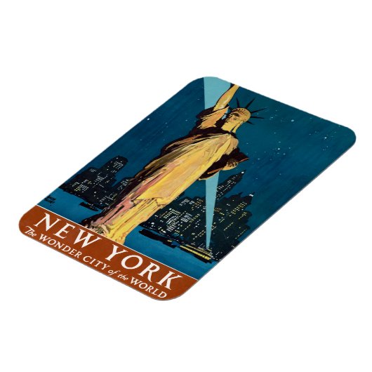 ニューヨークのヴィンテージ旅行ポスター マグネット (左側)