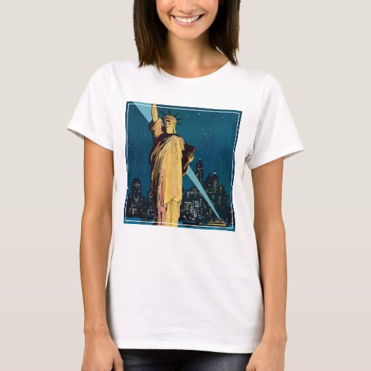 ニューヨークのヴィンテージ旅行ポスター Tシャツ (正面)