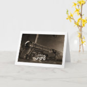 ニューヨークの中央ヴィンテージのアールデコの列車 カード (黄色い花)