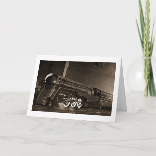 ニューヨークの中央ヴィンテージのアールデコの列車 カード (正面)