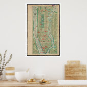 ニューヨークの中心部、世界初の都市 ポスター (キッチン)