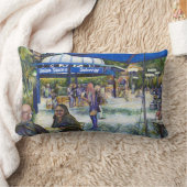 ニューヨークの公園に熱狂的な人々が集まる ランバークッション (ブランケット)