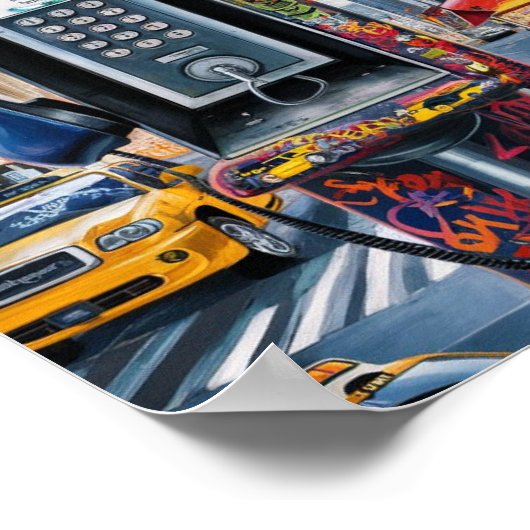 ニューヨークの公衆公衆公衆公衆公衆電話機端末ヴィンテージ公衆電話機標識 ポスター (角)