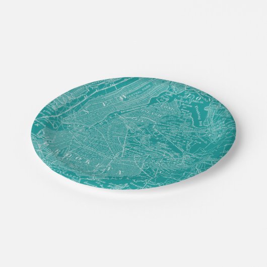 ニューヨークの写実的な地図 ペーパープレート (アングル)