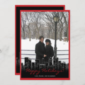 ニューヨークの写真カードのクリスマス シーズンカード (正面/裏面)