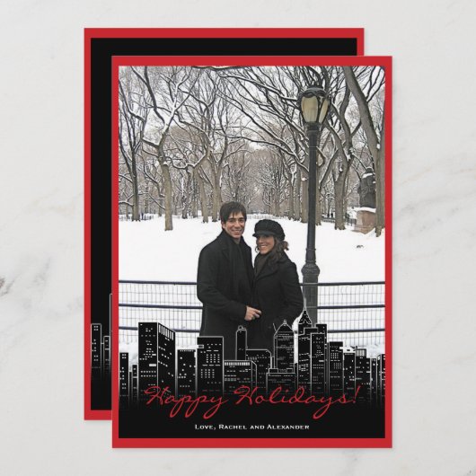 ニューヨークの写真カードのクリスマス シーズンカード (正面/裏面)