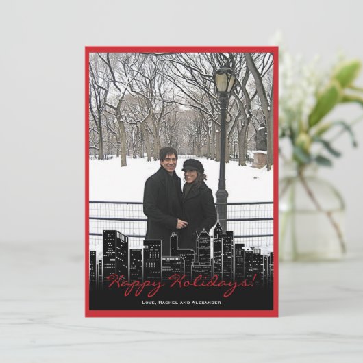 ニューヨークの写真カードのクリスマス シーズンカード (スタンド正面)