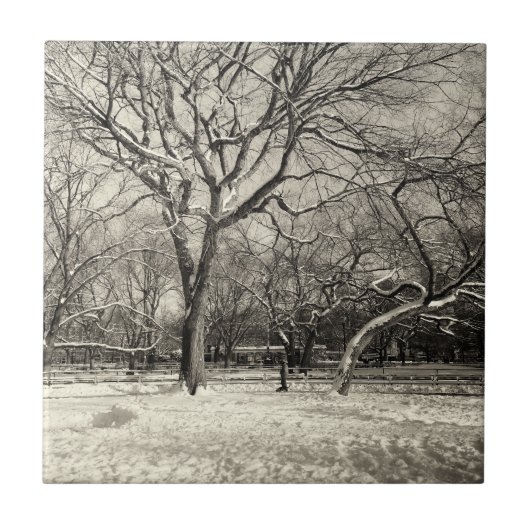 ニューヨークの冬-東の村の雪 タイル (正面)