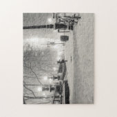 ニューヨークの冬- Snowy夜-ブライアント公園 ジグソーパズル (縦)
