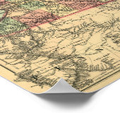 ニューヨークの古い地図州1871 ポスター (角)