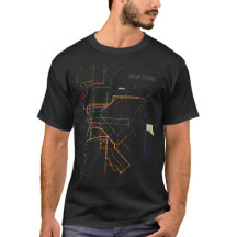 ニューヨークの地下鉄の地図のTシャツ