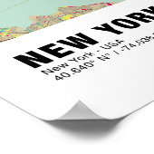 ニューヨークの地図ポスター – ニューヨークのカラフル地図 ポスター (角)