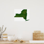 ニューヨークの地図州 ポスター (キッチン)