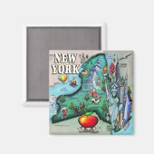 ニューヨークの地図 マグネット (正面/裏面)