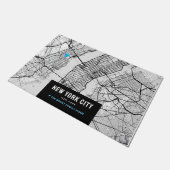 ニューヨークの地図+自宅の場所をマーク ドアマット (アングル)