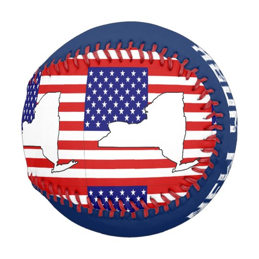 ニューヨークの地図 野球ボール (正面右)