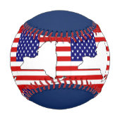 ニューヨークの地図 野球ボール (正面)