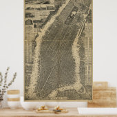 ニューヨークの地図（1879年） ポスター (キッチン)