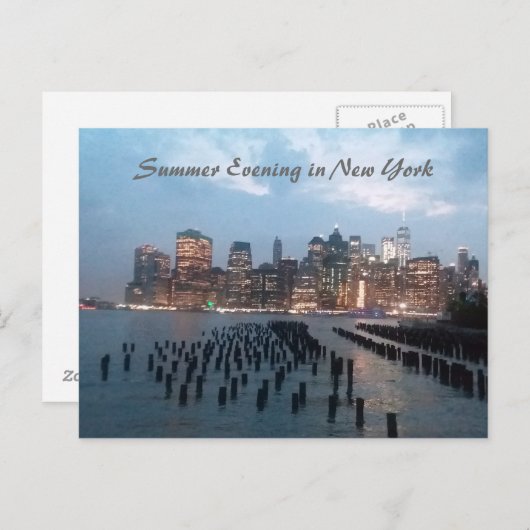 ニューヨークの夏の夕べのはがき写真 ポストカード (正面/裏面)