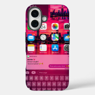 ニューヨークの夕焼けのリアルなiPhoneホーム画面 iPhone 16ケース