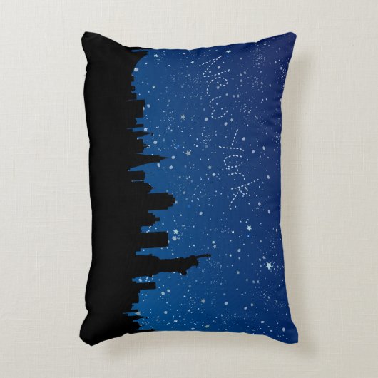 ニューヨークの夜のスカイライン アクセントクッション (正面(垂直))