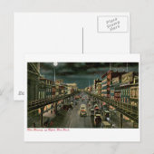 ニューヨークの夜までに通じる通りヴィンテージ ポストカード (正面/裏面)