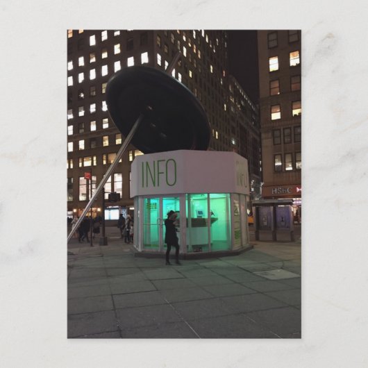 ニューヨークの夜 NYC ガーメント地区 ライト ポストカード (正面)