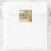 ニューヨークの州の地図 スクエアシール (バッグ)