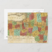 ニューヨークの州の地図 ポストカード (正面/裏面)