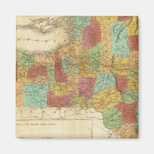 ニューヨークの州の地図 マグネット (正面)