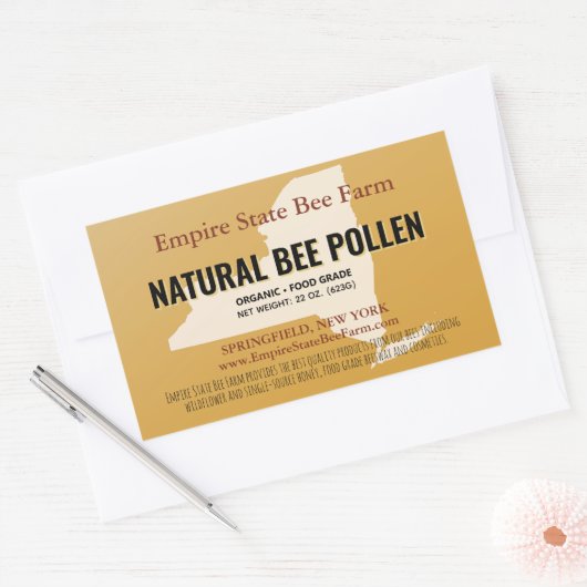 ニューヨークの州ビーキーパー食品ラベル 長方形シール (封筒)