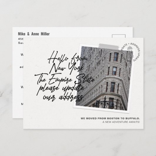 ニューヨークの州先移動案内 インビテーションポストカード (正面/裏面)