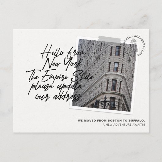 ニューヨークの州先移動案内 インビテーションポストカード (正面)