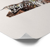 ニューヨークの州写真の挿入と町の名前 ポスター (角)