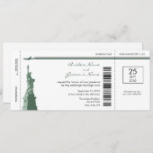 ニューヨークの搭乗券の結婚式招待状 招待状 (正面/裏面)