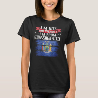 ニューヨークの旗 私は友好的じゃないのではなくニューヨーク出身なのよ Tシャツ