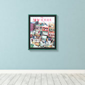 ニューヨークの日常生活のニューヨーカーカバー キャンバスプリント (インサイチュ (ウッドフロア))