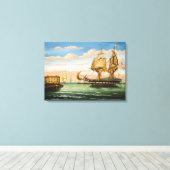 ニューヨークの日没の湾 キャンバスプリント (インサイチュ (ウッドフロア))