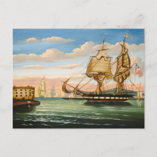 ニューヨークの日没の湾 ポストカード (正面)