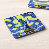 ニューヨークの星空の夜景の像 コースター (左側)