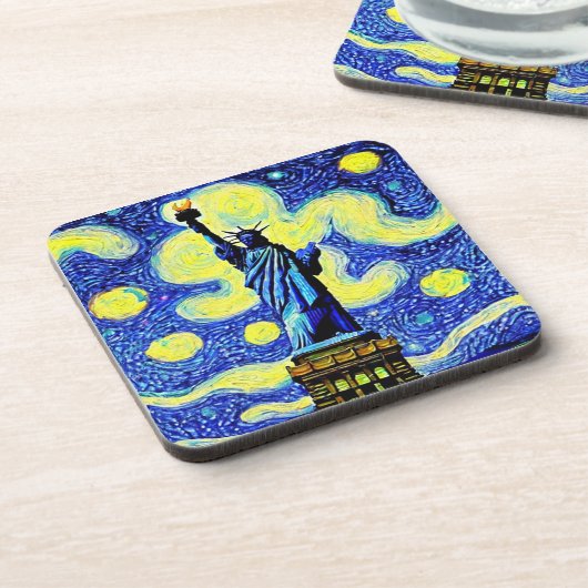 ニューヨークの星空の夜景の像 コースター (左側)