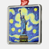 ニューヨークの星空の夜景の像 メタルオーナメント (左)